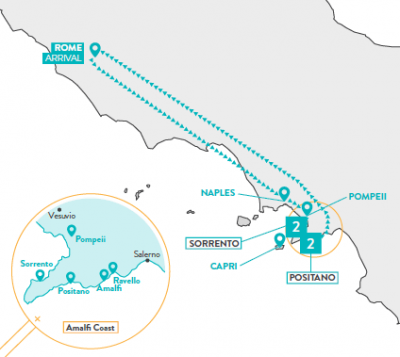 Map showing the Tour regions